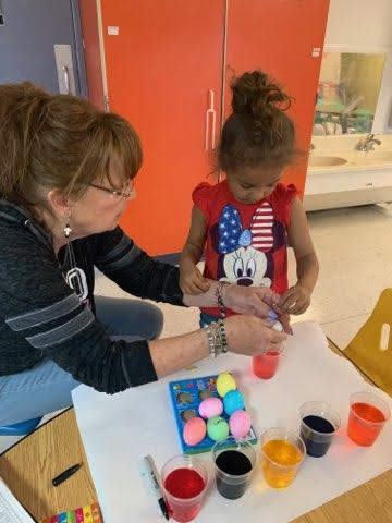 Preparing Easter Eggs Parker Early Learning